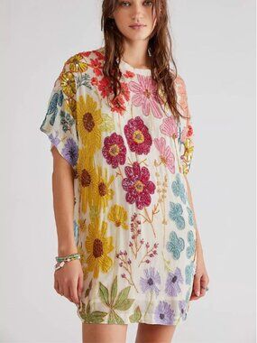 Beaded Free People Mini Dress